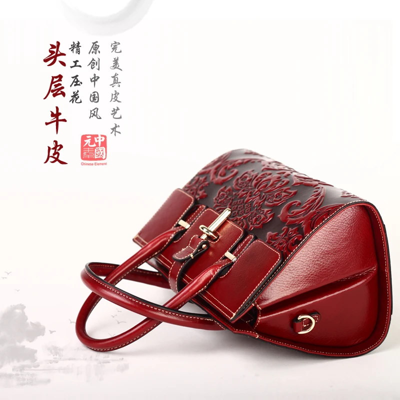 High-quality Genuine Leather Vintage women handbag Chinese style name brand fashion pattern Shoulder Messenger Bag Free Shipping | Багаж и