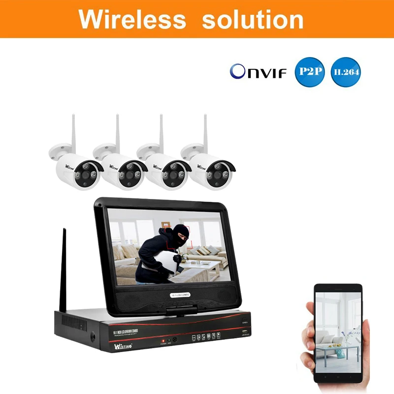 Wistino HD 720 P комплект безопасности wifi NVR CCTV камера система IP s беспроводная