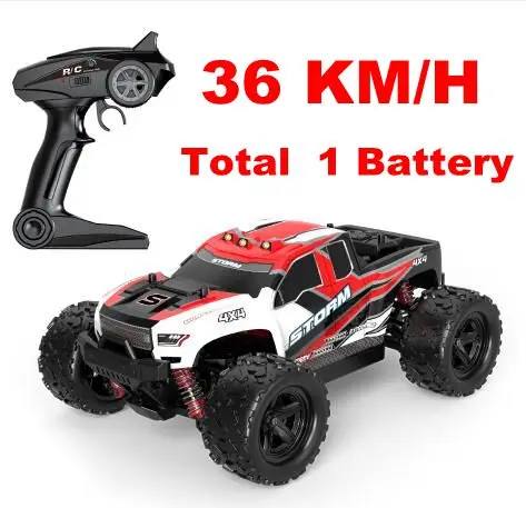 36kmh red 13801 1Bty 36 км/ч 55 км/ч HS 18301 1/18 Размер 2,4 г 4WD высокоскоростной большой ногой RC скоростной автомобиль высокоскоростной автомобиль RC гоночный автомобиль внедорожник игрушки - Цвет: 36kmh red 13801 1Bty