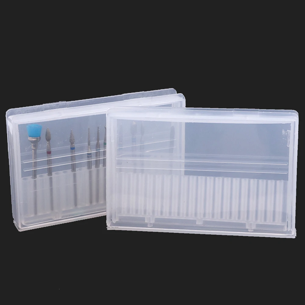 1 шт. прозрачная пилка для ногтей коробка хранения файлов 20 слотов держатель