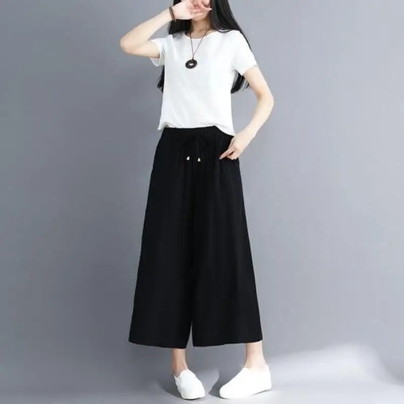 Женская одежда 2019 новые летние однотонные дикие джокер черные хлопковые