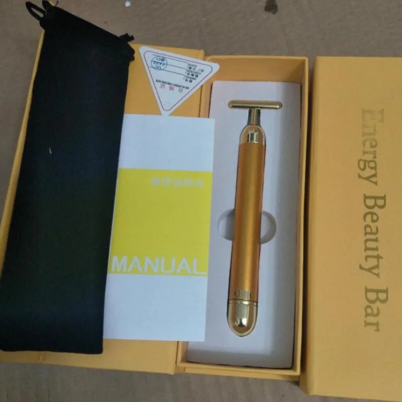 5 шт. для похудения Уход за кожей лица Массажер Stick 24 К вибрации золота Красота