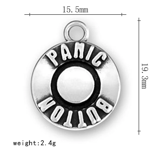 30Pcs/Lot Zinc Alloy Antique Silver Plated Trendy Alphabet Panic Button Circle Charms Jewelry For DIY | Украшения и аксессуары