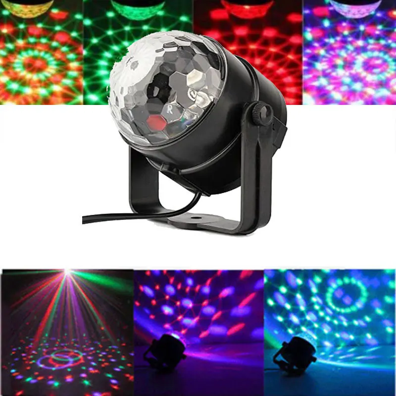 SPLEVISI Мини диско шар сценическая волшебная лампа авто Roated DJ вечерние Lazer 3W RGBLED