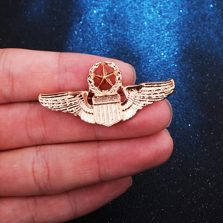 Мода США ВВС Insignia Военная школа полицейский Броши властный пять крыло со звездой нагрудный знак брошь значок Мужские аксессуары