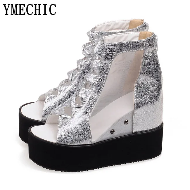 YMECHIC/летние женские ботильоны на толстой мягкой подошве с перекрестной шнуровкой