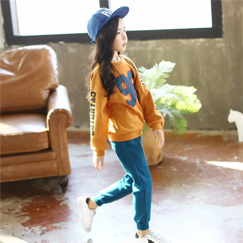 Children's Wear Girl Spring Long Sleeve Suit 2018 New Korean Kids Girls Printed Class Uniforms Sport Clothing 2PCS Sets CLS123 |