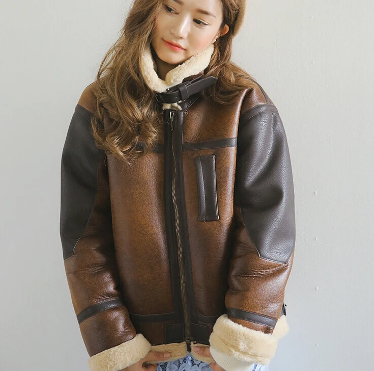 Новинка 2019 модное зимнее женское пальто популярного цвета из замши и кожи