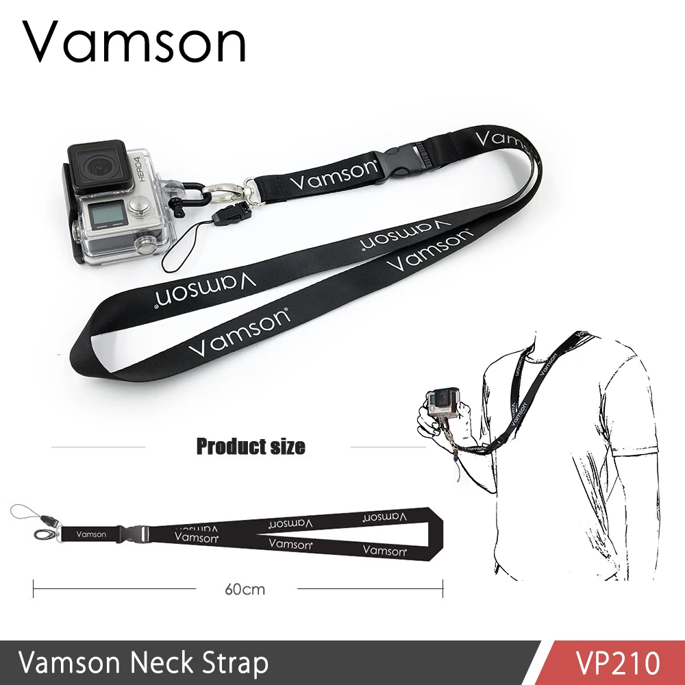 Аксессуары Vamson для GoPro ремешок на шею строп с быстроразъемной пряжкой Go Pro Hero7 6 5s 4 3