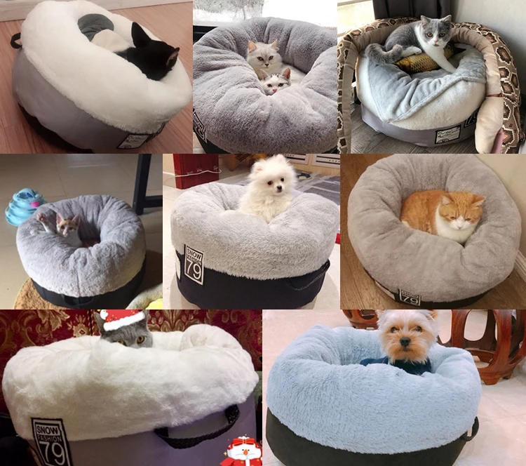 Мягкая Лежанка для кошек HOOPET, домик для кошек, зимний теплый питомник для щенков