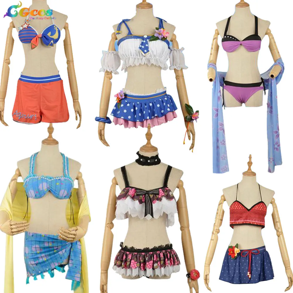 CGCOS Free Shipping Cosplay Costume Love Live Sunshine !! Kurosawa Dia Mari Ohara Tsushima Yoshiko Watanabe You Ayase Swimsuit |