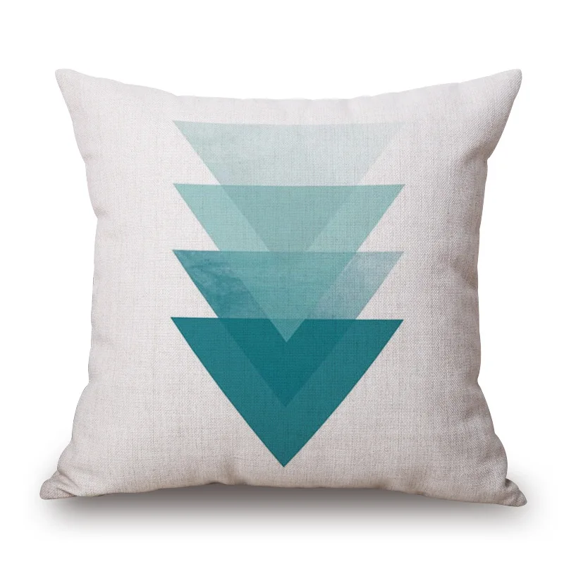 teal color geometric cushion cover nordic decoration for home office cafe deer cojines arrow almofada | Дом и сад