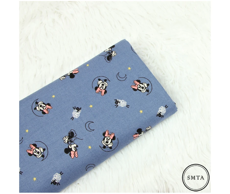 50*140 см хлопок поплин мультфильм печати Минни Ткань, ручной работы DIY одежды платье Детская одежда D30
