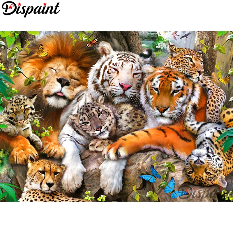 Алмазная вышивка тигр лев | Дом и сад