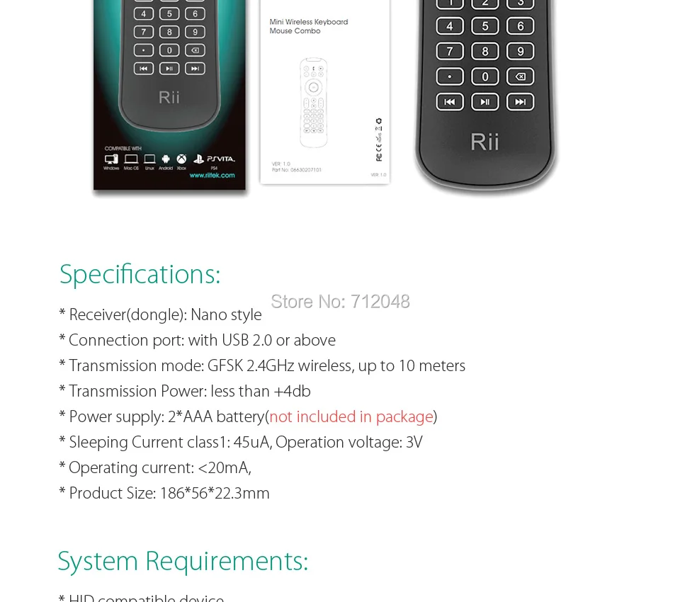 Rii MX6 двухсторонний Mutimedia 2,4 ГГц мини беспроводная клавиатура Fly mouse для Android tv Box/мини ПК/ноутбука