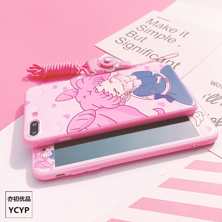 Чехол для iphone X Sailor Moon и пленка из закаленного стекла для iphone 7/8 plus 6 6s Мягкий силиконовый чехол для Xs Max cute girl+ ремешок
