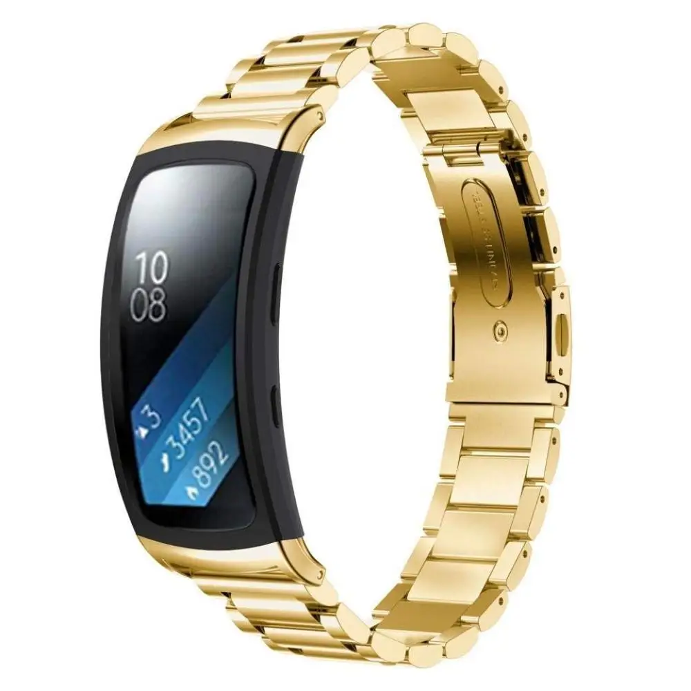 Золотой Ремешок для часов Ktab, совместимый с samsung gear Fit2/gear Fit2 Pro, браслет из нержавеющей стали, ремешок для samsung SM-R360& SM-R365 - Цвет: Золотой