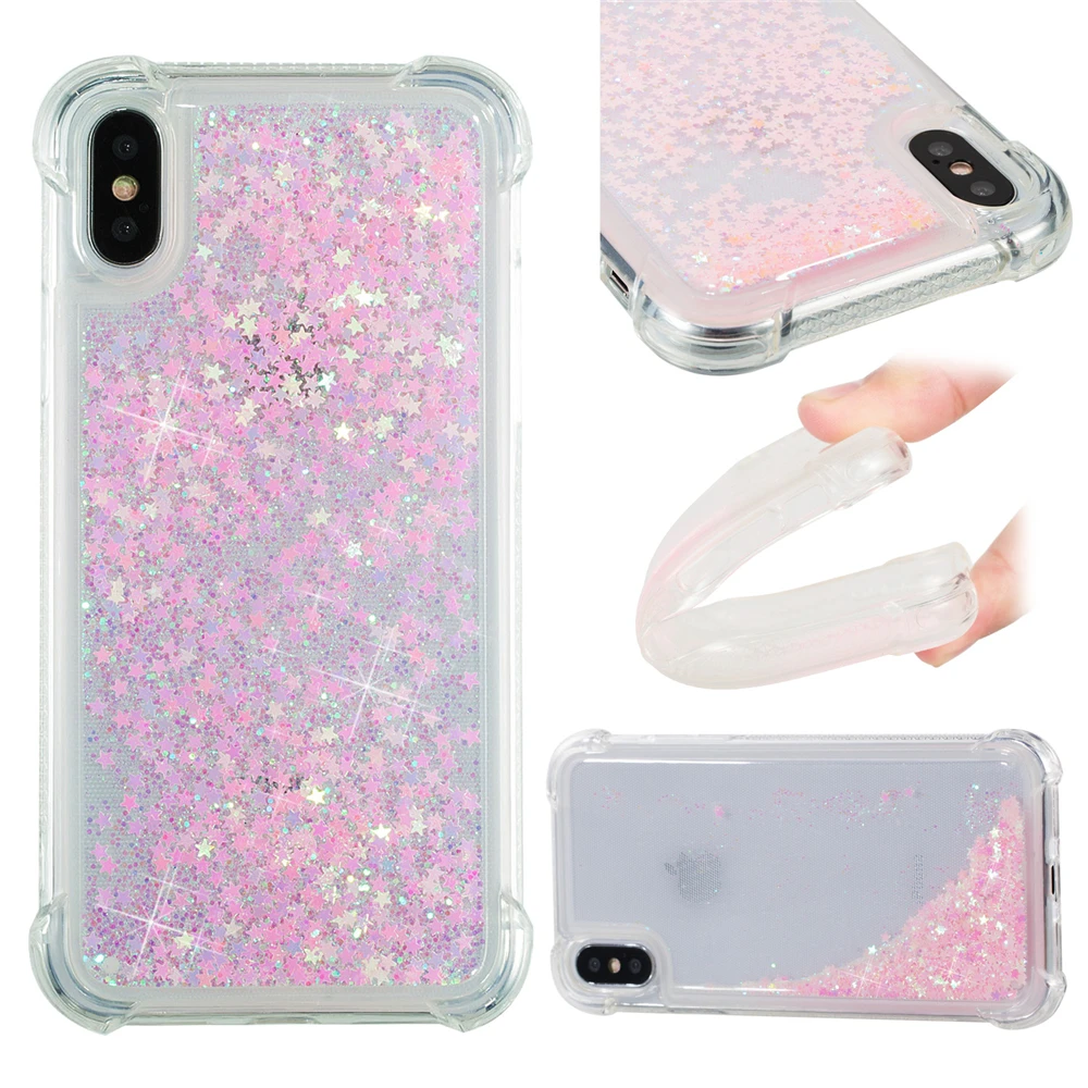 Шикарный чехол с динамическим жидким песком для iPhone 11 Pro X XS MAX XR 6 6S 7 8 Plus 5 5S роскошный блестящий чехол из ТПУ с зыбучим песком