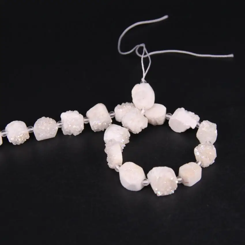 Бусины самородки Approx24PCS/нитка из титана белого цвета натуральный кварц овальные