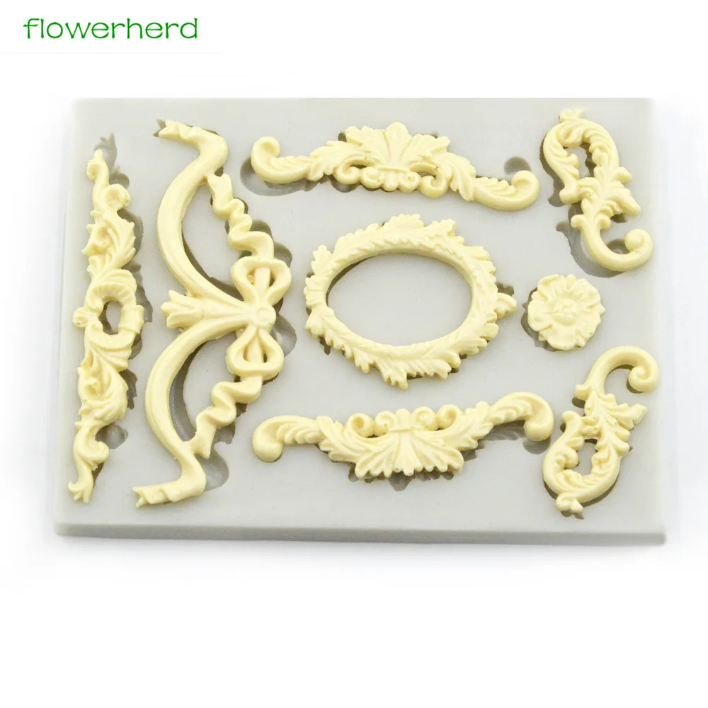 Барокко Форма с орнаментами силиконовый Винтаж Европейский рельеф форма для