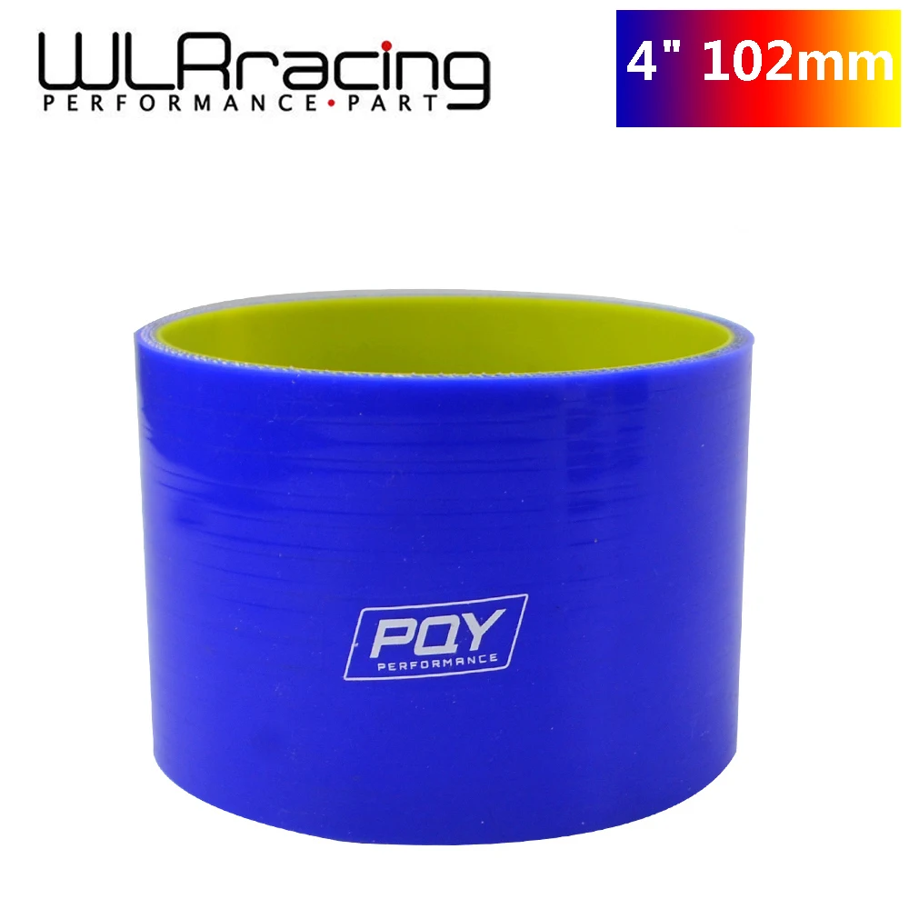 

WLR Racing - Blue & Yellow 4 "102 мм Прямой силиконовый интеркулер, турбовсасывающий шланг трубопроводная муфта с логотип PQY WLR-SH0040-QY