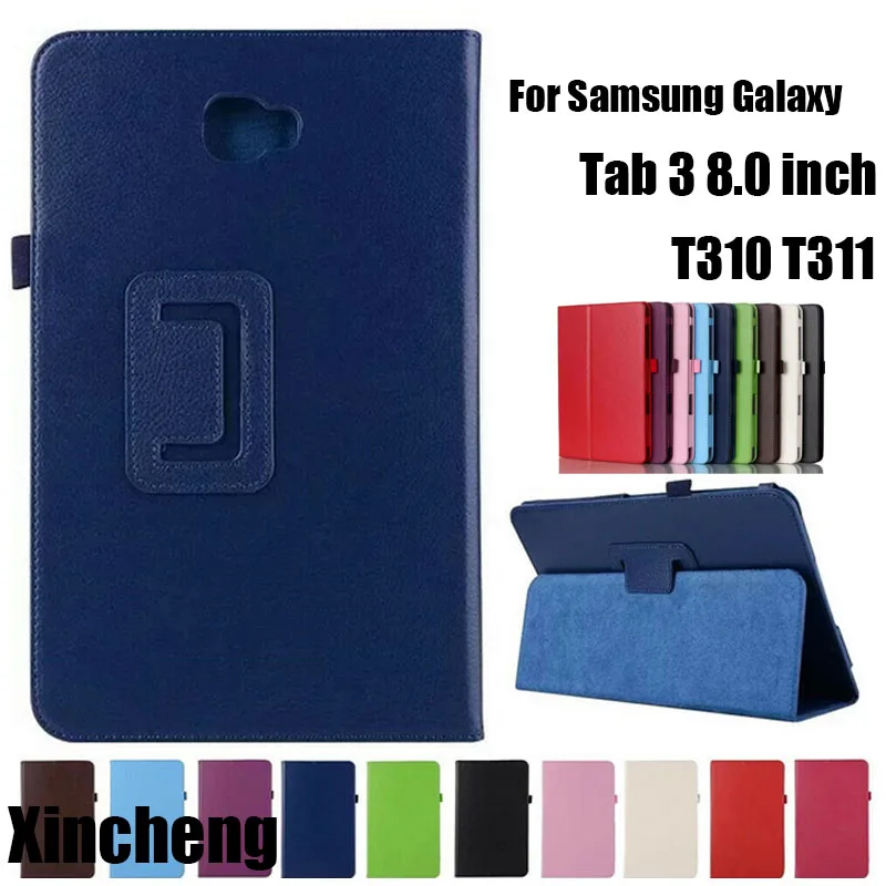 Флип чехол с подставкой для Samsung Galaxy Tab 3 8 0 T310 T311 кожаные чехлы планшетов Tab3 SM