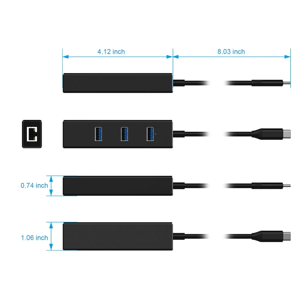 USB C Ethernet адаптер концентратор к Внешний RJ45 LAN сетевая карта гигабитный Интернет