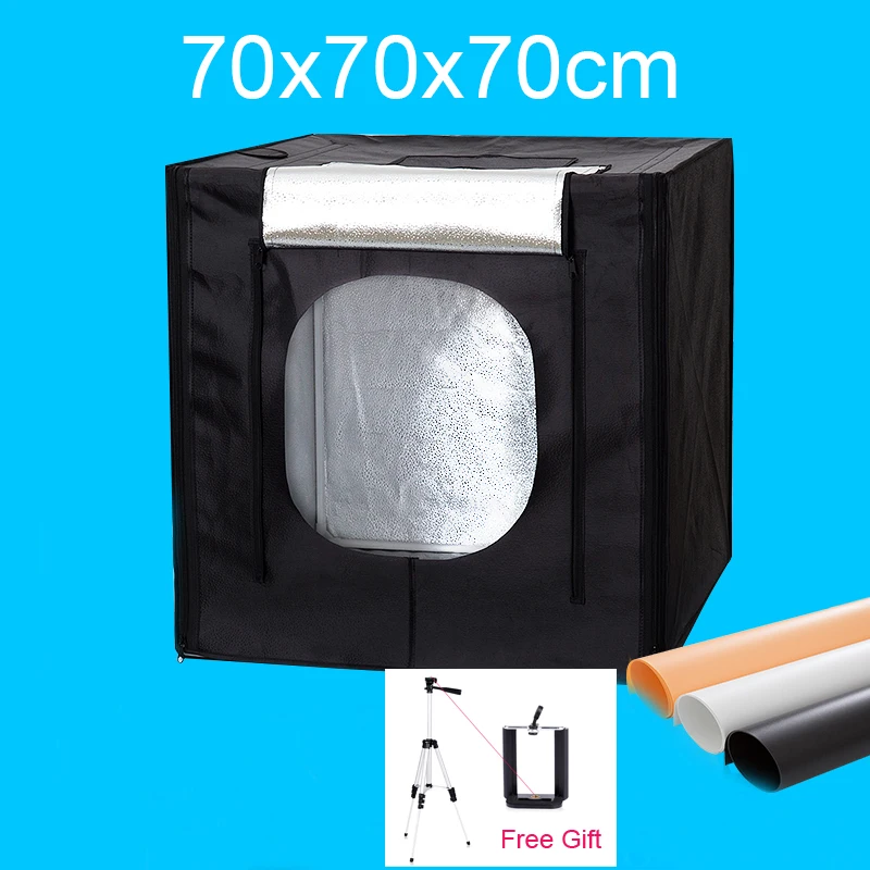 

70x70x70CM LED Photo Studio Softbox Light Box Shooting Soft box Portable Lightbox Kit For Clothing Toys Jewelry