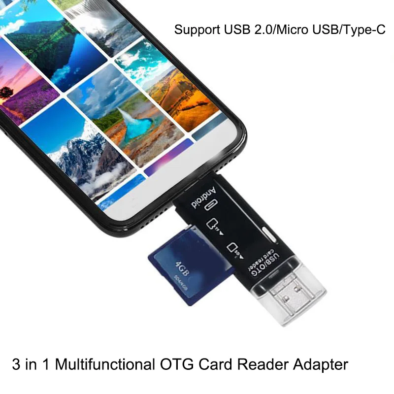 3 в 1 type C Micro SD USB OTG карта адаптер Stick Reader флэш накопитель TF чтение для Android