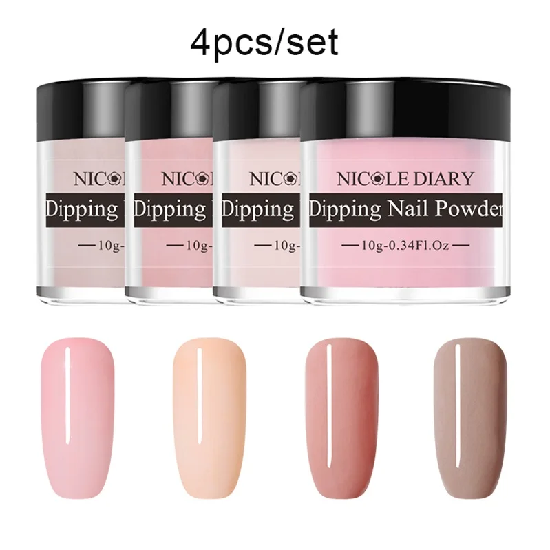 set 5 NICOLE DIARY 10 г телесный набор порошков чистый французский окунание блеск для ногтей без лампы лечение Dip порошок для ногтей маникюр дизайн - Цвет: set 5