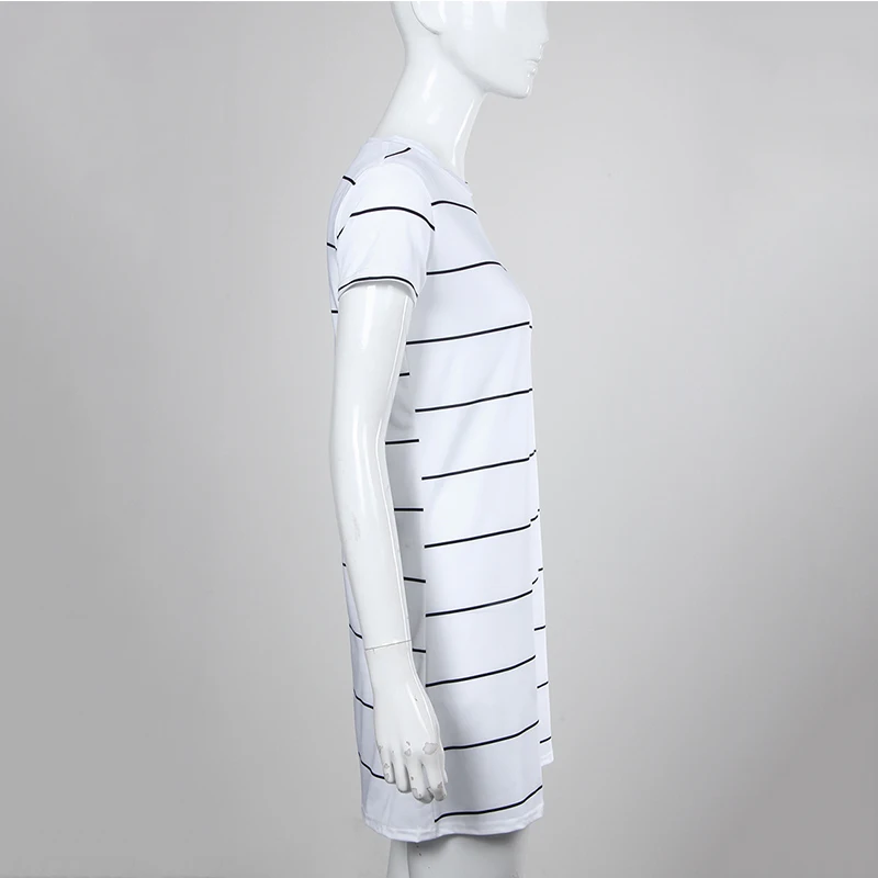 2019 новые модные женские туфли летнее платье в черно белую полоску элегантные