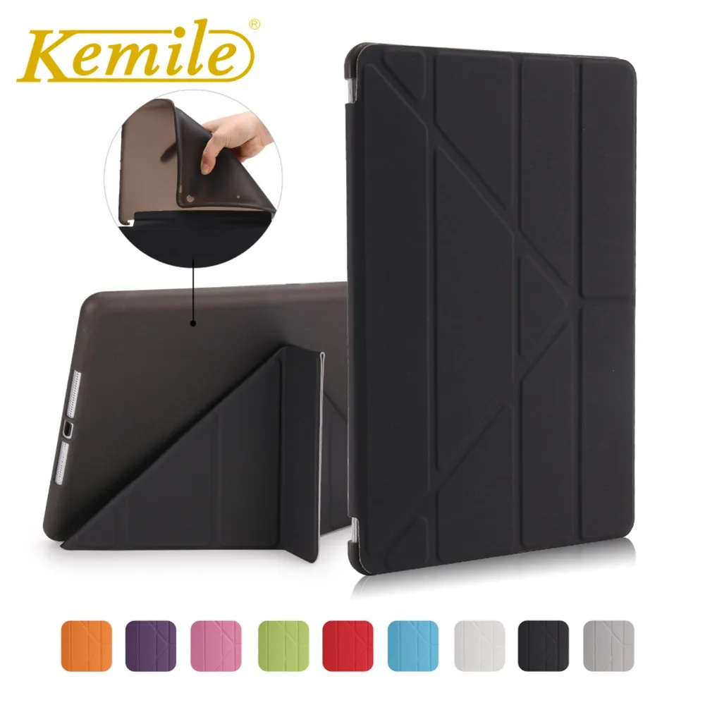Чехол Kemile для нового ipad 2017 2018 силиконовая Мягкая задняя многослойная умная