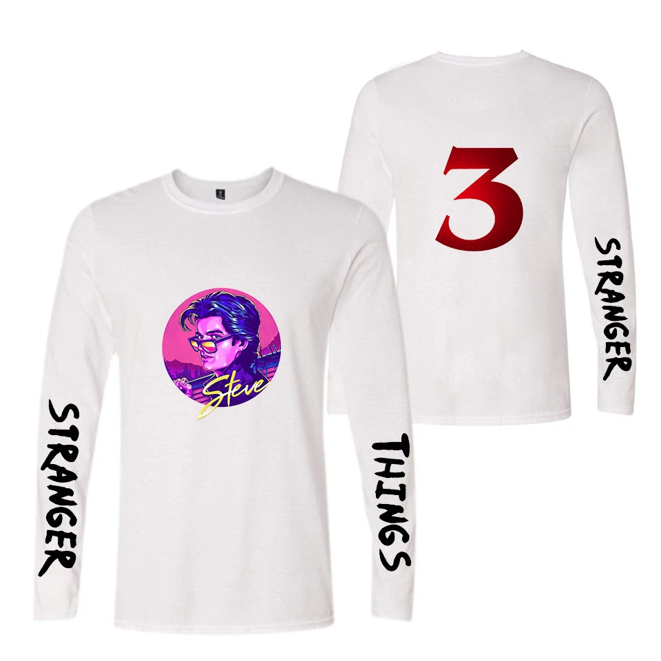 Новинка 2018 футболка с длинным рукавом очень странные дела модная популярная