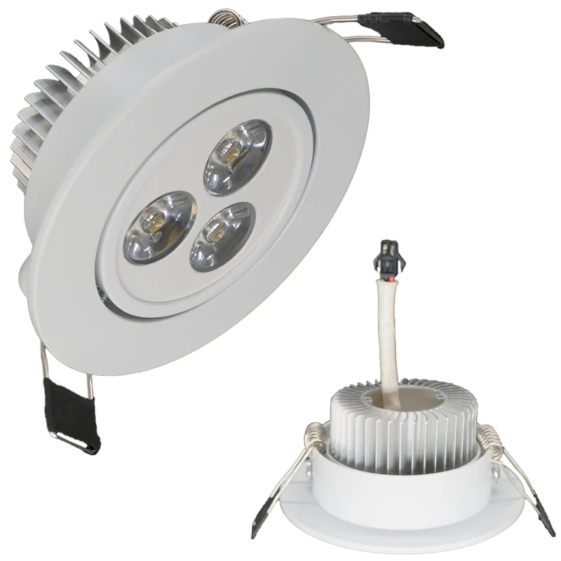 Высокая мощность 3 Вт светодиодный даунлайт с регулируемой яркостью CREE чип AC85 265V