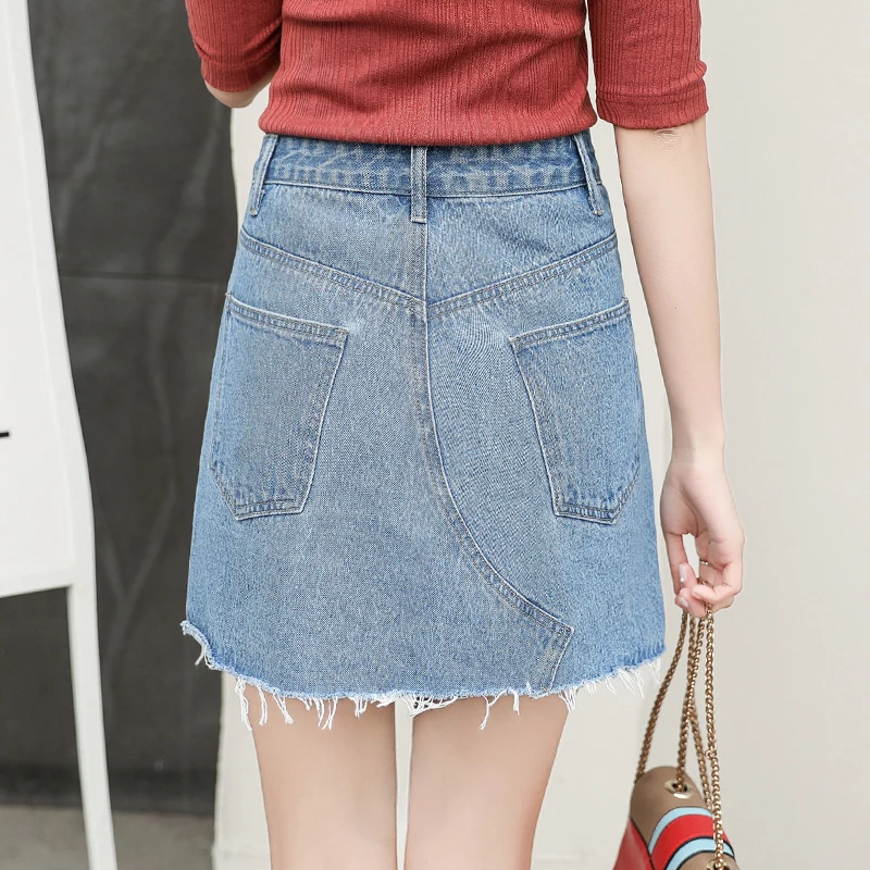 CTRLCITY Женская юбка с кисточками модные джинсы из денима облегающие бедра женские