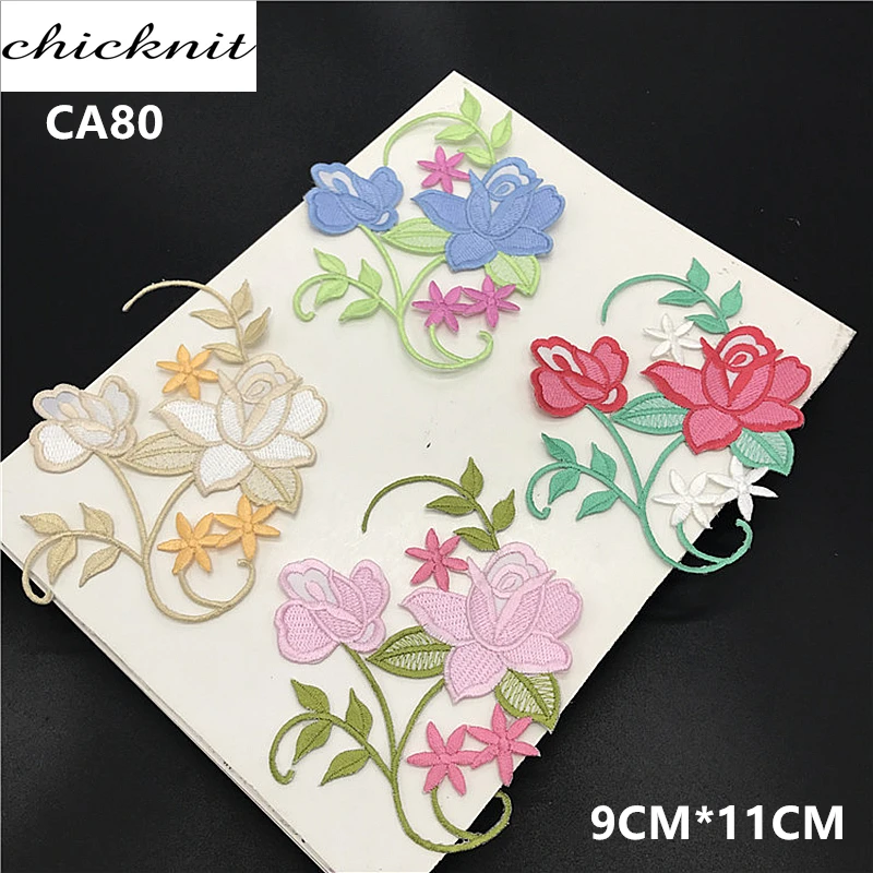 5 шт много цветов вышивка нашивка Цветы аппликация для одежды утюжок на патчи