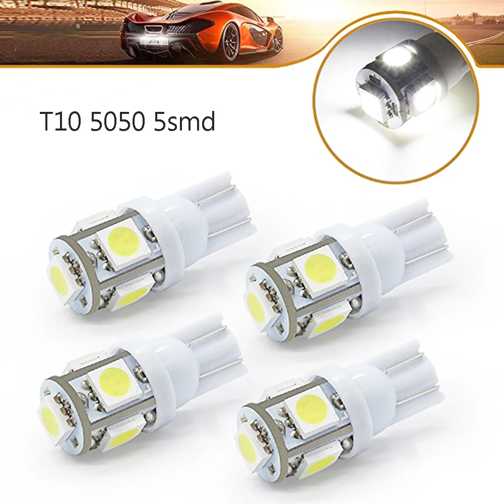 

YSY 50pcs T10 5SMD 5050 Led Clearance Lights License Plate Lights Reading Lamp Instrument Light