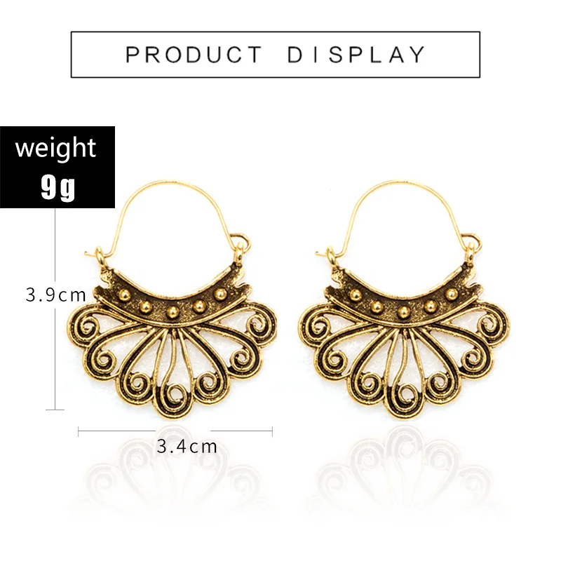 Tocona Винтаж Hollw Золото Серебро мандала цветок висячие серьги для женщин Племенной Boho Геометрическая подвеска Серьги Pendientes