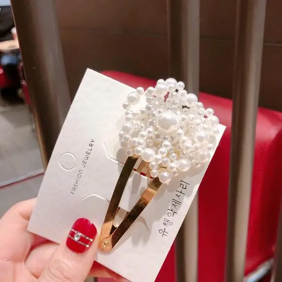 Корейские модные имитирующие жемчужные цветочные шпильки заколки для волос