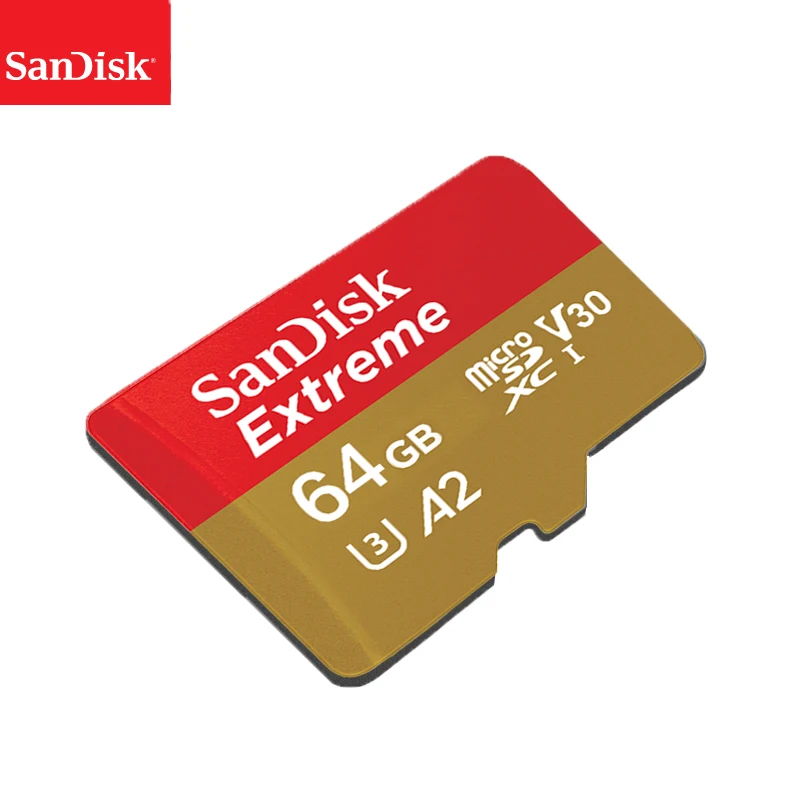 Карта памяти SanDisk Extreme Micro SD 128 ГБ 64 32 microSDHC/microSDXC U3 скорость чтения до 160 МБ/с./с UHD 3D 4K