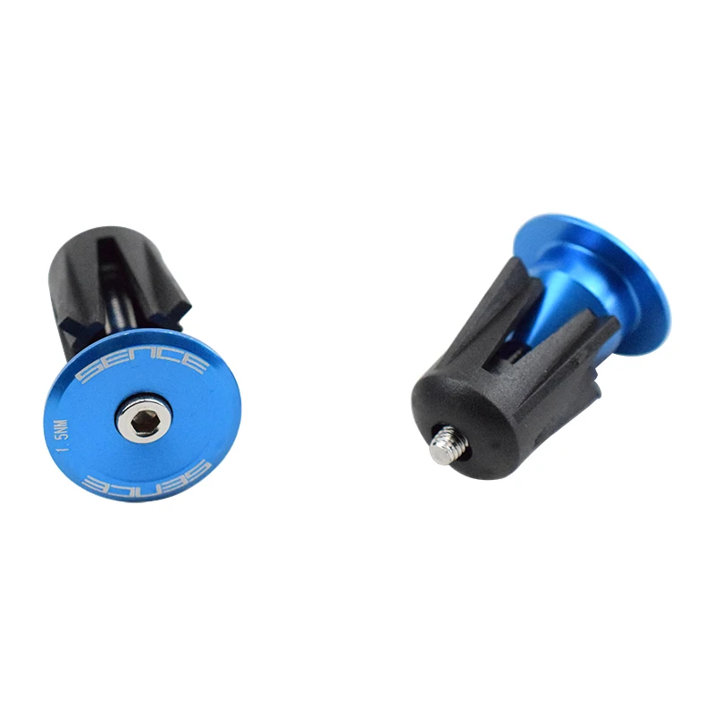 Blue 2 шт. заглушки для руля велосипеда 6 цветов Высокое качество MTB дорожный велосипед велосипедные заглушки для рукоятки алюминиевые ручки для руля - Цвет: Blue