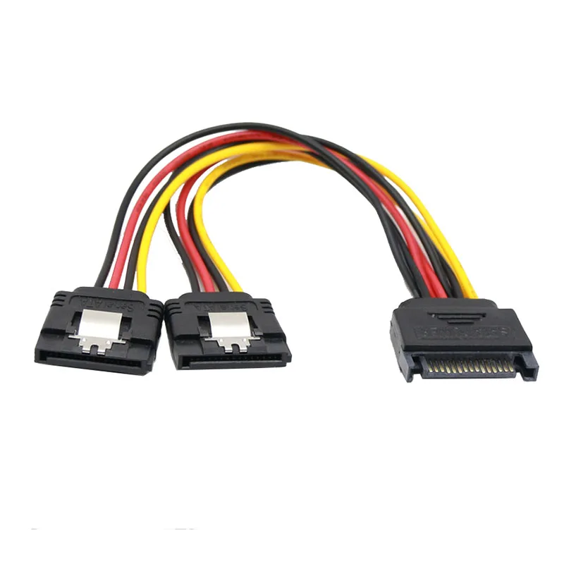 SATA 15 Pin Male To 2 Female кабель питания HDD Y сплиттер универсальный разъем адаптера |