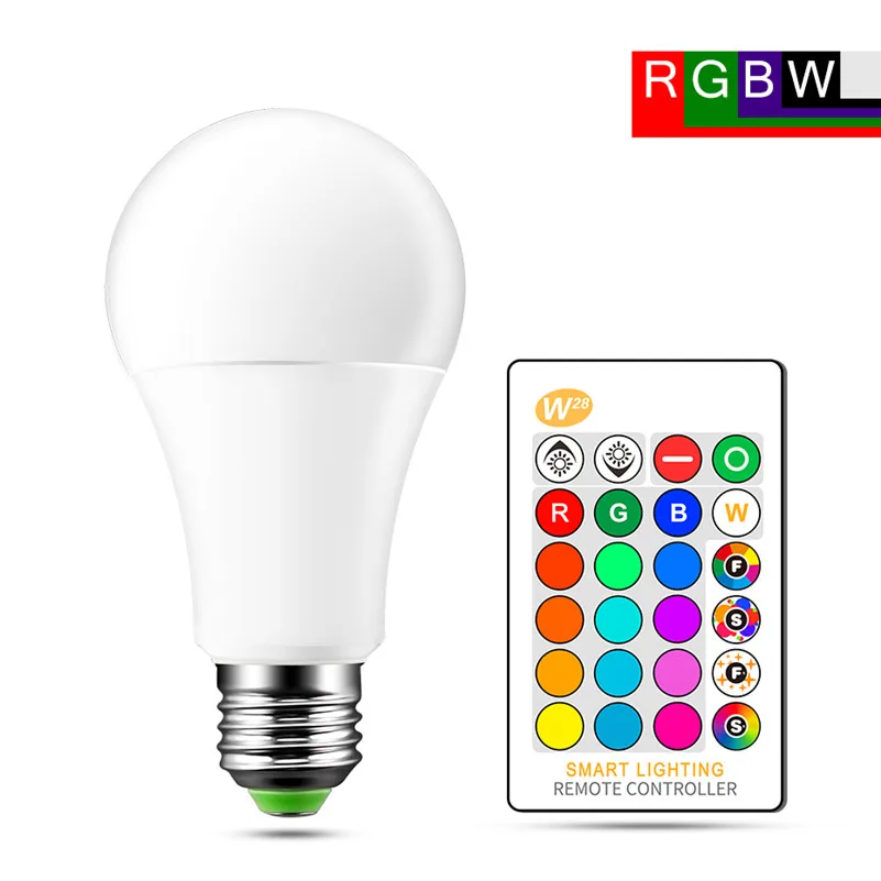 White and RGB E27 Светодиодный светильник 5 Вт 10 Вт 15 Вт белый ПВХ алюминий/белый и RGB ChangingMagic светодиодный лампочка 85-265 в лампада bombillas лампа A1 - Emitting Color: White and RGB