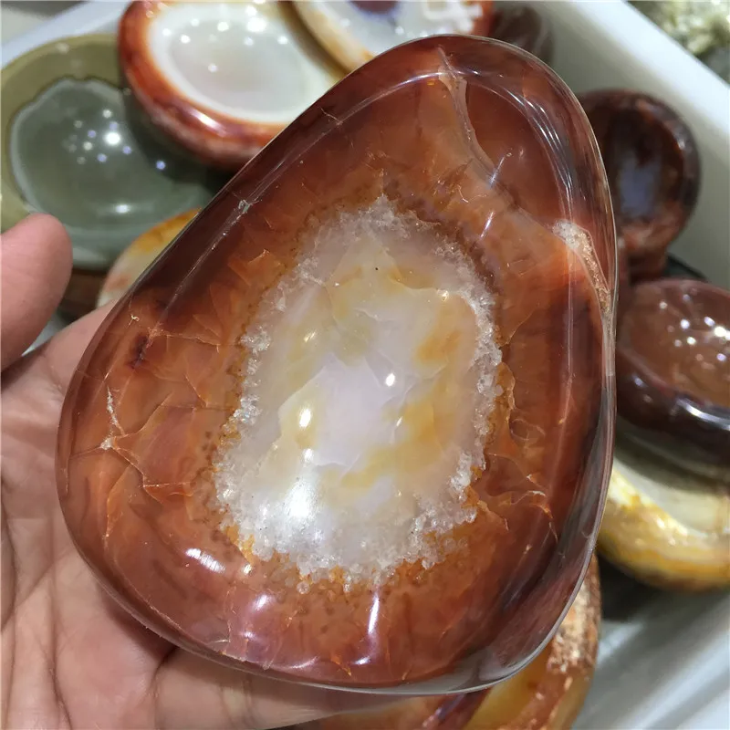 1 шт. натуральный агат пепельница драгоценный камень чаша красный нефрит