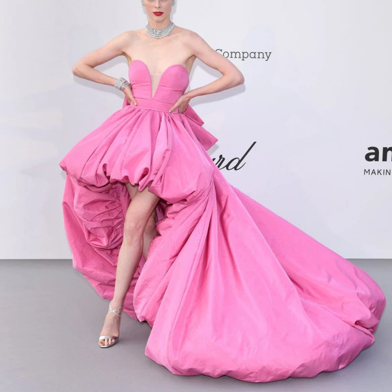 Хиппи стиль Hi Low Формальные платья 2019 милое Пышное Платье из Тафты для выпускного