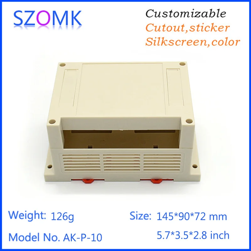 10 шт./партия пластиковый корпус szomk abs din rail plc 145*90*72 мм|case electronic|case acase case |