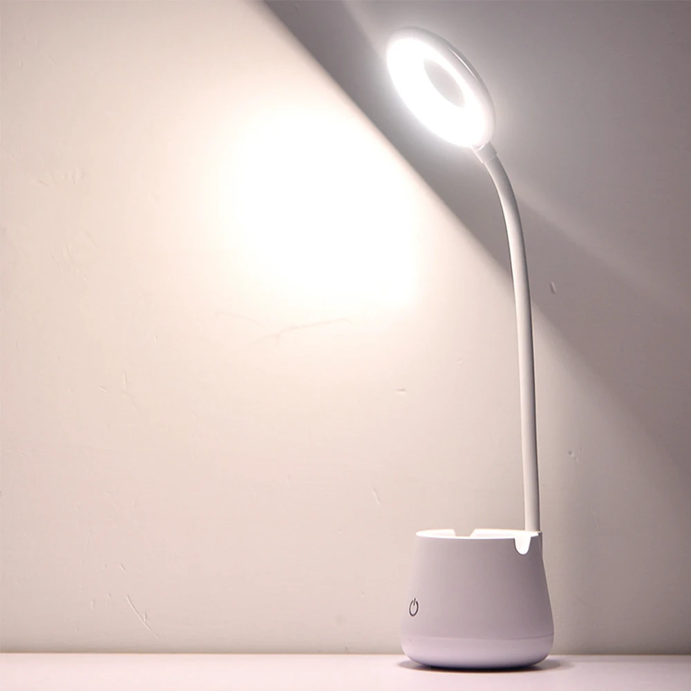 Заряжаемый сенсорный вкл/выкл LED Настольная лампа детская прикроватная USB для