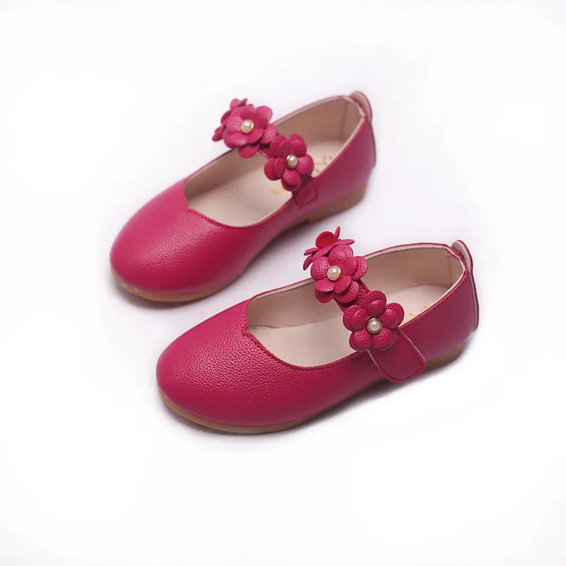 Новинка Сезон осень Детская обувь С декором в виде цветка на плоской подошве