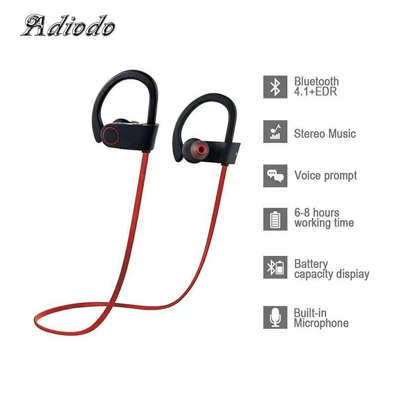Bluetooth наушники IPX7 Водонепроницаемая гарнитура беспроводные спортивные бас bluetooth