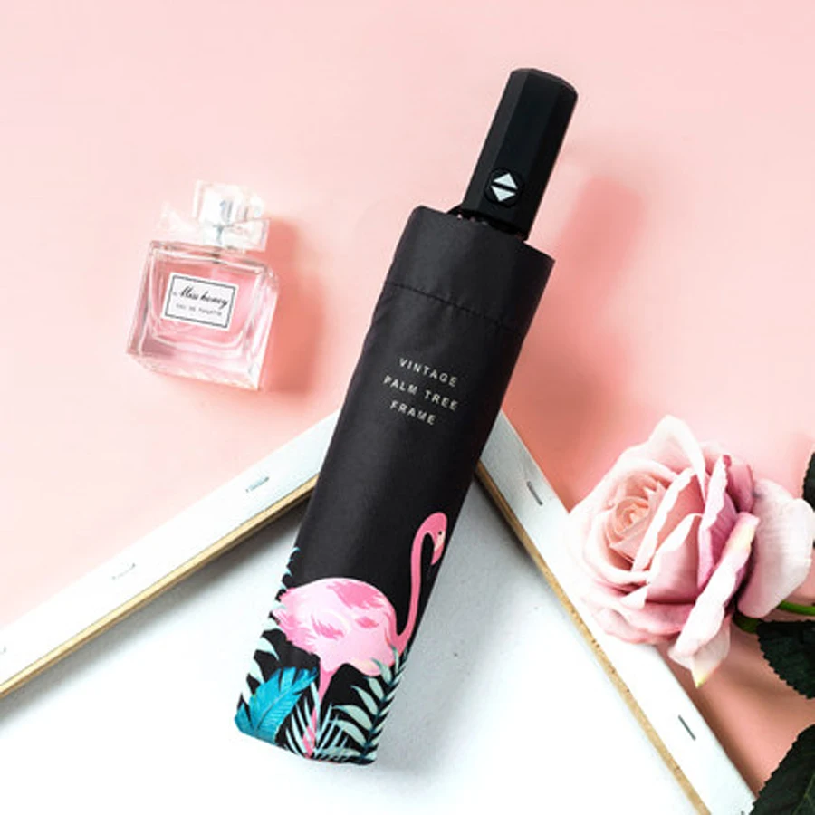 Мини зонт от дождя автоматический складной женский УФ солнца портативный для